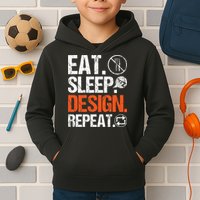 Eat Sleep Design Repeat Architect Architecture Artwork Kids Hoodie