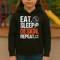 Eat Sleep Design Repeat Architect Architecture Artwork Kids Hoodie