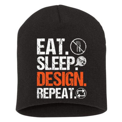 Eat Sleep Design Repeat Architect Architecture Artwork Short Acrylic Beanie