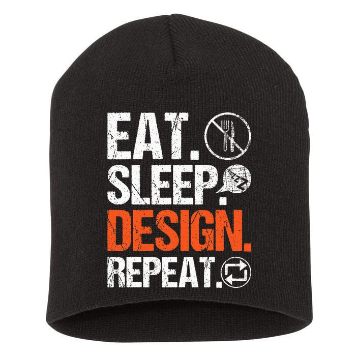 Eat Sleep Design Repeat Architect Architecture Artwork Short Acrylic Beanie