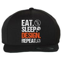 Eat Sleep Design Repeat Architect Architecture Artwork Wool Snapback Cap