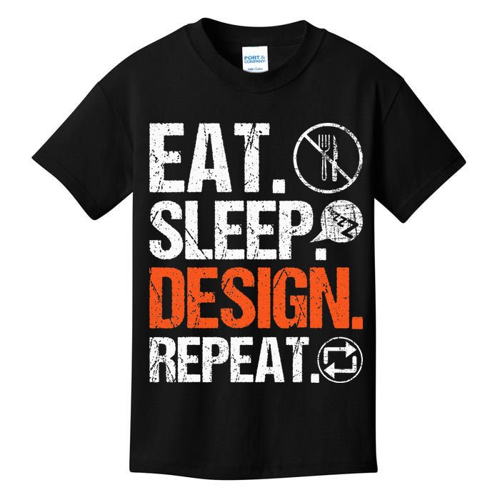 Eat Sleep Design Repeat Architect Architecture Artwork Kids T-Shirt