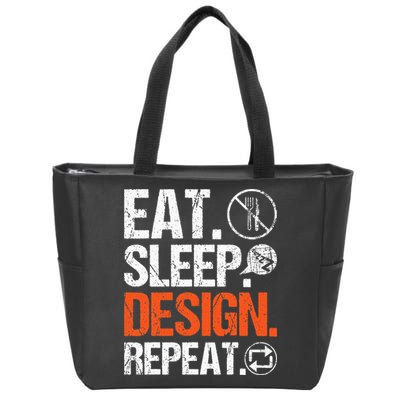 Eat Sleep Design Repeat Architect Architecture Artwork Zip Tote Bag