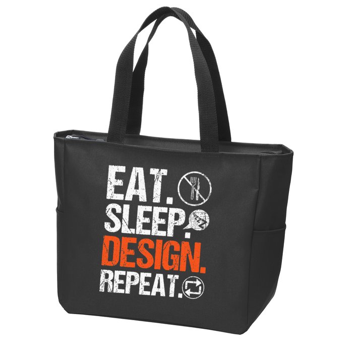 Eat Sleep Design Repeat Architect Architecture Artwork Zip Tote Bag