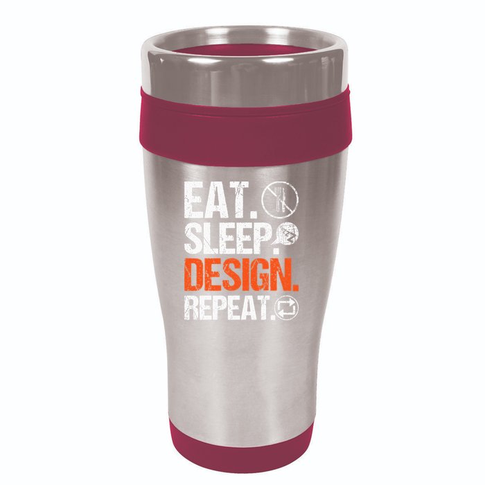 Eat Sleep Design Repeat Architect Architecture Artwork 16oz Travel Tumbler