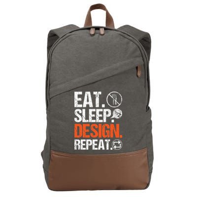 Eat Sleep Design Repeat Architect Architecture Artwork Cotton Canvas Backpack
