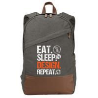 Eat Sleep Design Repeat Architect Architecture Artwork Cotton Canvas Backpack