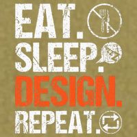 Eat Sleep Design Repeat Architect Architecture Artwork Garment-Dyed Women's Muscle Tee