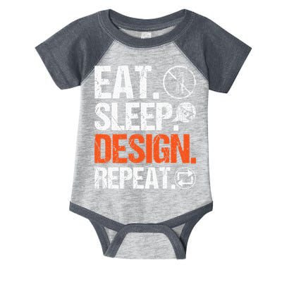 Eat Sleep Design Repeat Architect Architecture Artwork Infant Baby Jersey Bodysuit