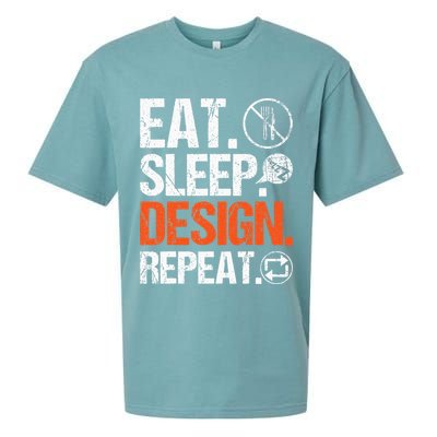 Eat Sleep Design Repeat Architect Architecture Artwork Sueded Cloud Jersey T-Shirt
