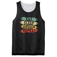 Eat Sleep Design Repeat Funny Architect Graphic Designer Mesh Reversible Basketball Jersey Tank