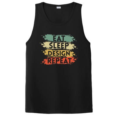 Eat Sleep Design Repeat Funny Architect Graphic Designer PosiCharge Competitor Tank