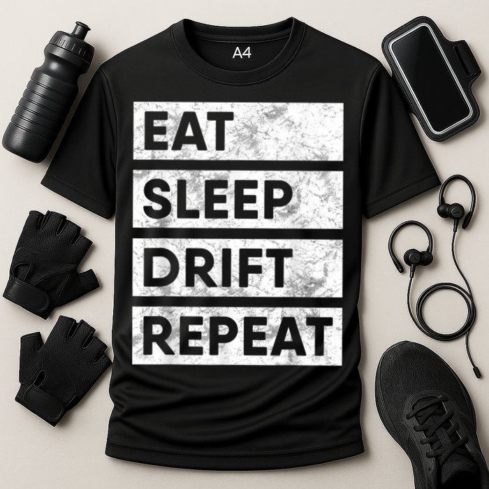 Eat Sleep Drift Repeat Car Drifting Tokyo JDM Cooling Performance Crew T-Shirt