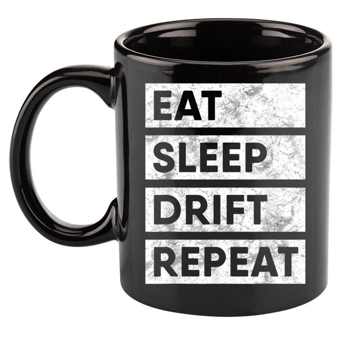 Eat Sleep Drift Repeat Car Drifting Tokyo JDM 11oz C Handle Ceramic Mug