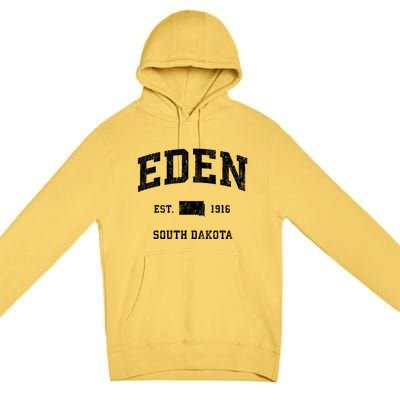 Eden South Dakota Sd Vintage Athletic Sports Premium Pullover Hoodie