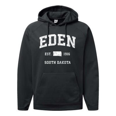 Eden South Dakota Sd Vintage Athletic Sports Performance Fleece Hoodie