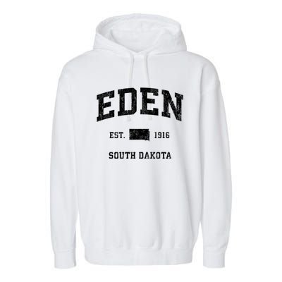 Eden South Dakota Sd Vintage Athletic Sports Garment-Dyed Fleece Hoodie