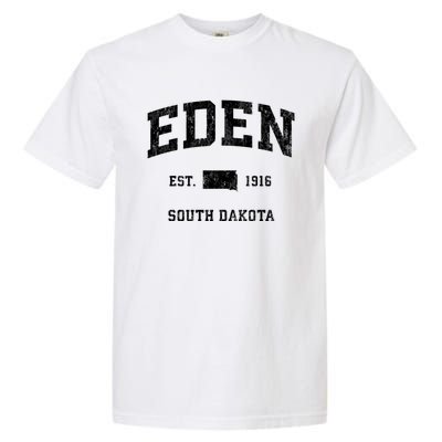 Eden South Dakota Sd Vintage Athletic Sports Garment-Dyed Heavyweight T-Shirt