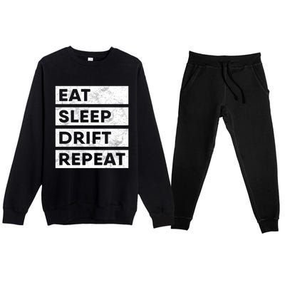 Eat Sleep Drift Repeat Tokyo Jdm Cool Gift Premium Crewneck Sweatsuit Set