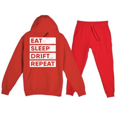 Eat Sleep Drift Repeat Tokyo Jdm Cool Gift Premium Hooded Sweatsuit Set