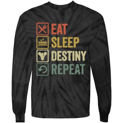 Eat Sleep Destiny Repeat Tie-Dye Long Sleeve Shirt