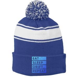 Eat Sleep Drift Repeat Tokyo Jdm Cool Gift Stripe Pom Pom Beanie