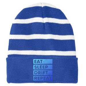 Eat Sleep Drift Repeat Tokyo Jdm Cool Gift Striped Beanie with Solid Band