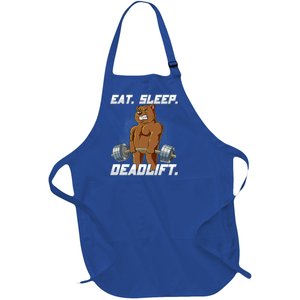 Eat Sleep Deadlift Gym Bodybuilding Funny Gift Full-Length Apron With Pockets