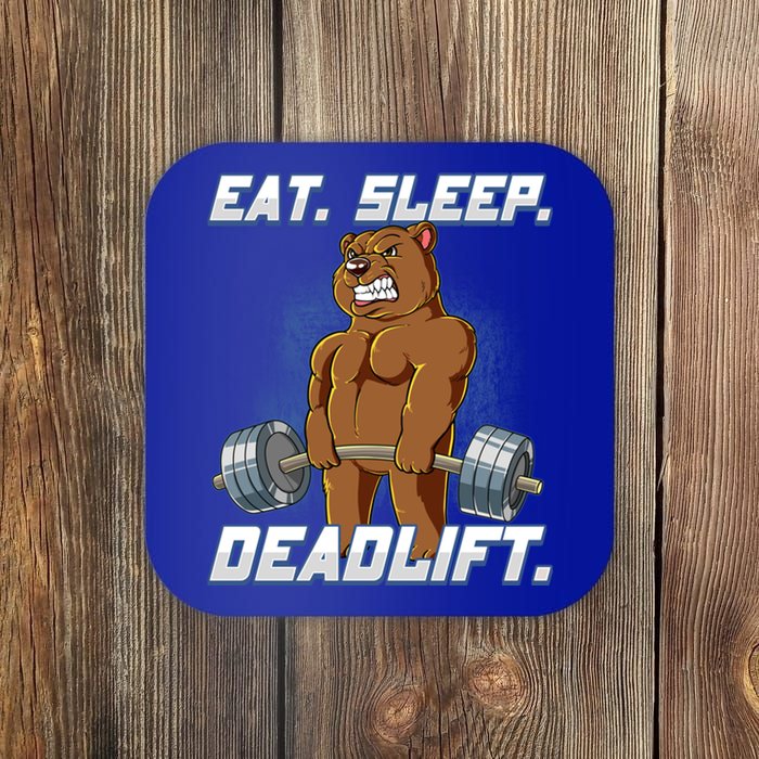 Eat Sleep Deadlift Gym Bodybuilding Funny Gift Coaster