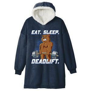 Eat Sleep Deadlift Gym Bodybuilding Funny Gift Hooded Wearable Blanket