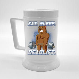 Eat Sleep Deadlift Gym Bodybuilding Funny Gift Beer Stein