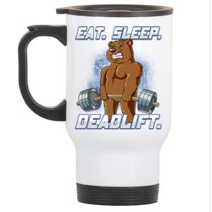 Eat Sleep Deadlift Gym Bodybuilding Funny Gift Stainless Steel Travel Mug