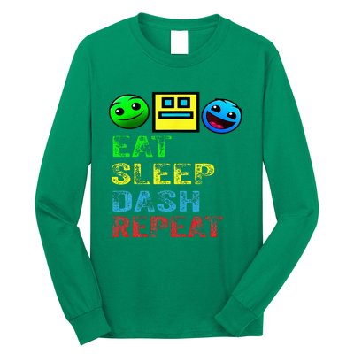 Eat Sleep Dash Repeat Video Game Geometry Long Sleeve Shirt