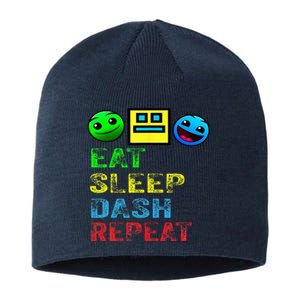 Eat Sleep Dash Repeat Video Game Geometry Sustainable Beanie