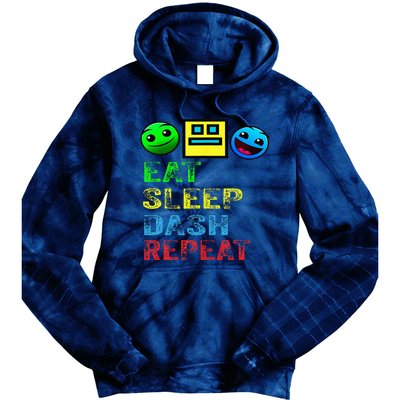 Eat Sleep Dash Repeat Video Game Geometry Tie Dye Hoodie