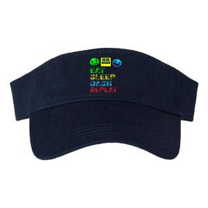 Eat Sleep Dash Repeat Video Game Geometry Valucap Bio-Washed Visor