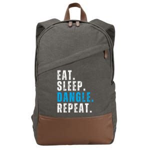 Eat Sleep Dangle Repeat Hockey Funny Hockey Gift Cotton Canvas Backpack