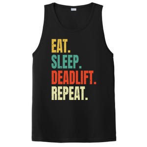 Eat Sleep Deadlift Repeat Weightlifting Fitness Gym Retro Gift PosiCharge Competitor Tank