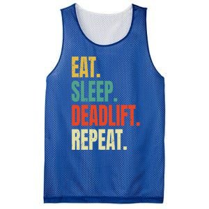 Eat Sleep Deadlift Repeat Weightlifting Fitness Gym Retro Gift Mesh Reversible Basketball Jersey Tank