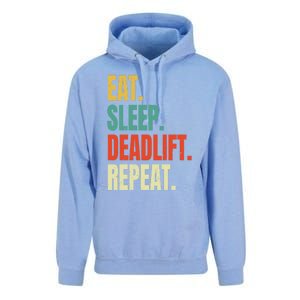 Eat Sleep Deadlift Repeat Weightlifting Fitness Gym Retro Gift Unisex Surf Hoodie