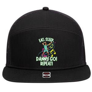 Eat Sleep Danny Go! Repeat Danny Go Adventure 7 Panel Mesh Trucker Snapback Hat