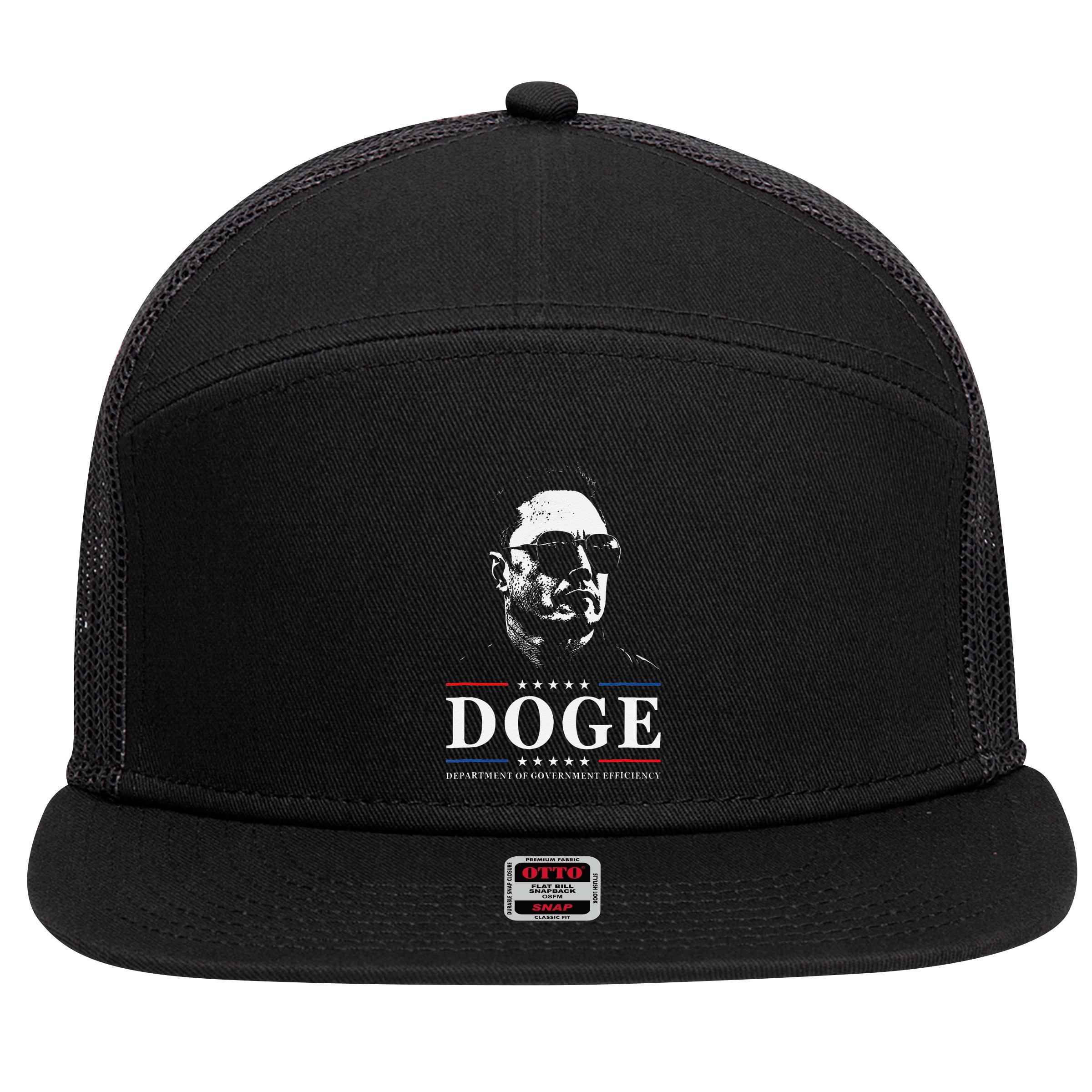 Elon Sunglasses D.O.G.E. Department Of Government Efficiency .Png 7 Panel Mesh Trucker Snapback Hat