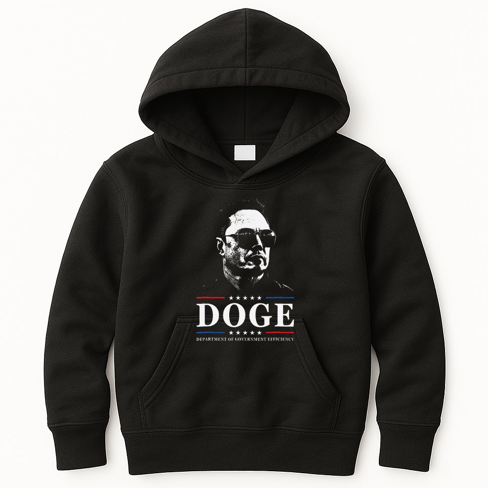 Elon Sunglasses D.O.G.E. Department Of Government Efficiency .Png Kids Hoodie