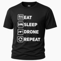 Eat Sleep Drone Repeat Funny Drone Pilot Flying Cute Gift Cooling Performance Crew T-Shirt
