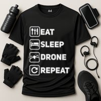 Eat Sleep Drone Repeat Funny Drone Pilot Flying Cute Gift Cooling Performance Crew T-Shirt