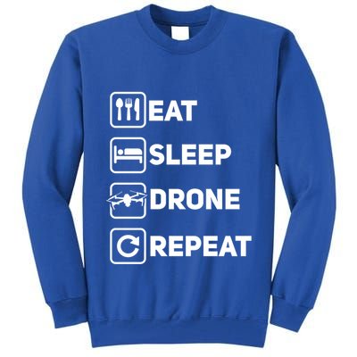 Eat Sleep Drone Repeat Funny Drone Pilot Flying Cute Gift Tall Sweatshirt