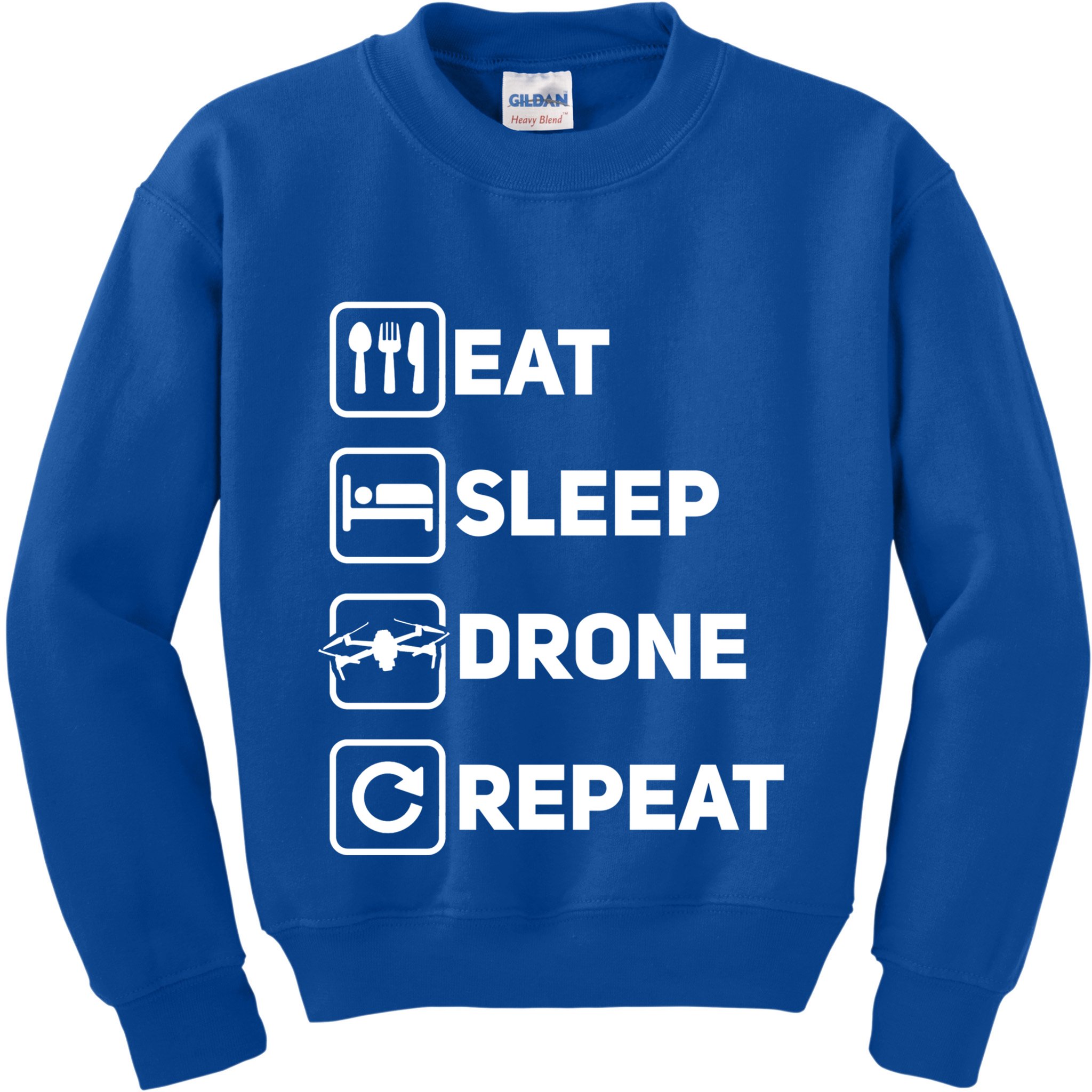 Eat Sleep Drone Repeat Funny Drone Pilot Flying Cute Gift Kids Sweatshirt