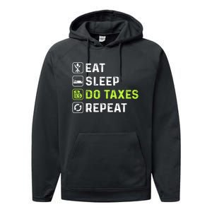 Eat Sleep Do Taxes Repeat,Tax Day T Performance Fleece Hoodie