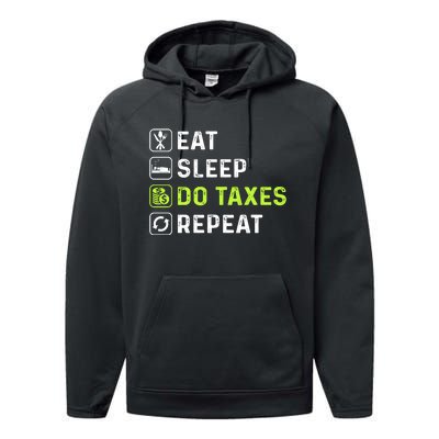 Eat Sleep Do Taxes Repeat,Tax Day T Performance Fleece Hoodie