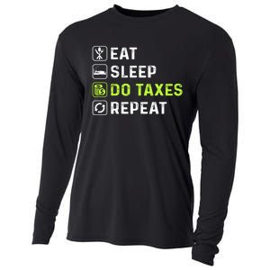 Eat Sleep Do Taxes Repeat,Tax Day T Cooling Performance Long Sleeve Crew